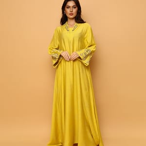 Ikkxa Zaytouna Embroidered Flared Sleeves Jalabiya