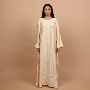 Ikkxa Silk Blossom Embroidered Jalabiya