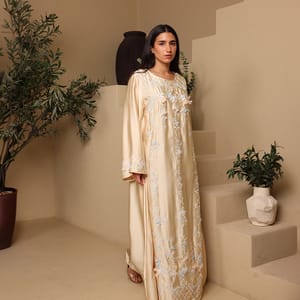Ikkxa Silk Blossom Embroidered Jalabiya IKKXA - Women's Jalabiyas 32