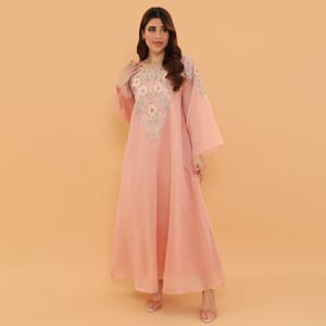 Powder Blue Regal Embroidered Jalabiya IKKXA - Women's Jalabiyas 20