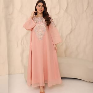 Powder Blue Regal Embroidered Jalabiya IKKXA - Women's Jalabiyas 21