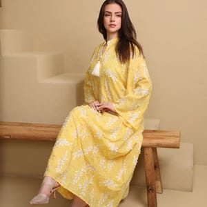 Ikkxa Sereen Embroidered Flared Sleeves Jalabiya IKKXA - Women's Jalabiyas 51