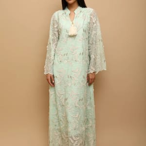Ikkxa Dania Embroidered Flared Sleeves Jalabiya