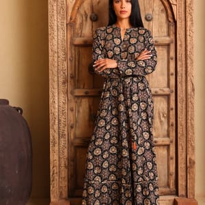 Ikkxa Nadia Mosaic Print Tiered Long Sleeves Maxi Dress IKKXA - Women's Maxi Dresses 36