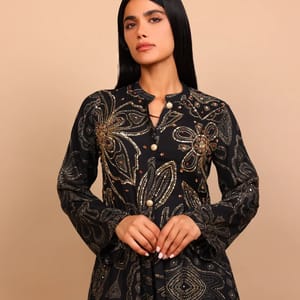 Ikkxa Samira Printed Embellished Detail Maxi Shirt Dress IKKXA - Women's Maxi Dresses 38