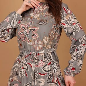 Ikkxa Rania Floral Embellished Belted Long Sleeves Maxi Dress IKKXA - Women's Maxi Dresses 30