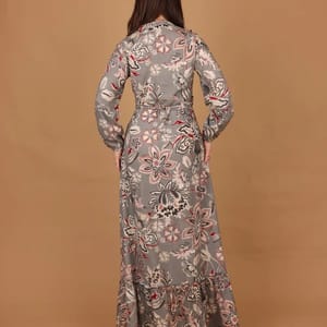 Ikkxa Rania Floral Embellished Belted Long Sleeves Maxi Dress IKKXA - Women's Maxi Dresses 31