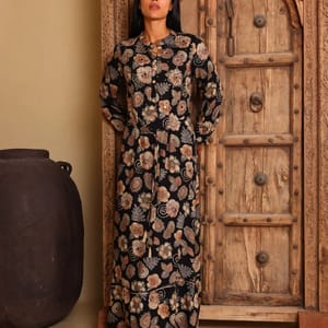 Ikkxa Alya Floral Print Embellished Long Sleeves Maxi Dress IKKXA - Women's Maxi Dresses 29