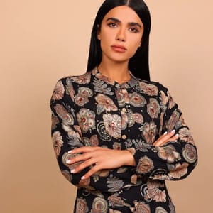 Ikkxa Alya Floral Print Embellished Long Sleeves Maxi Dress IKKXA - Women's Maxi Dresses 30