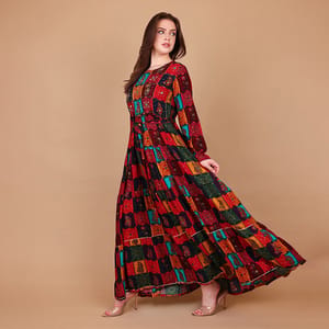 Ikkxa Safiya Embellished Long Sleeves Maxi Dress