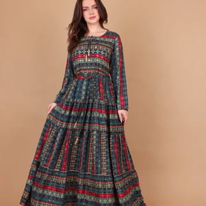 Ikkxa Mariam Printed Embellished Detail Tiered Maxi Dress IKKXA - Women's Maxi Dresses 60