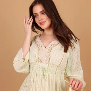 Ikkxa Serena Embellished V-Neck Tiered Maxi Dress IKKXA - Women's Maxi Dresses 22