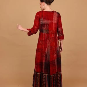 Ikkxa Farah Printed Embroidered Coat Detail Maxi Dress IKKXA - Women's Maxi Dresses 51