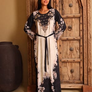 Ikkxa Delara Floral Print Embellished Detail Long Sleeves Maxi Dress IKKXA - Women's Maxi Dresses 32