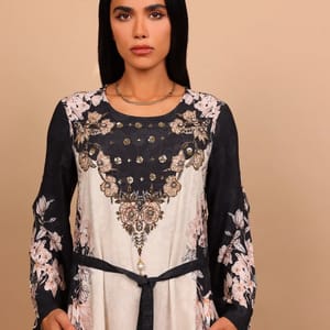 Ikkxa Delara Floral Print Embellished Detail Long Sleeves Maxi Dress IKKXA - Women's Maxi Dresses 33