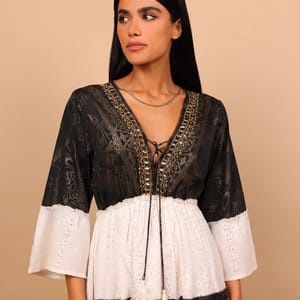 Ikkxa Roya Eyelet Tiered Maxi Dress with Embellishment IKKXA - Women's Maxi Dresses 7