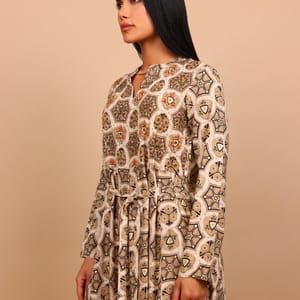 Ikkxa Nadia Mosaic Print Tiered Long Sleeves Maxi Dress IKKXA - Women's Maxi Dresses 30