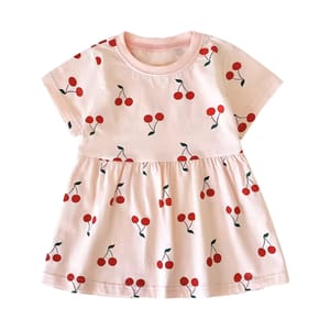 Printed Cotton Summer Dress for Baby and Little Girls Holiday Wear