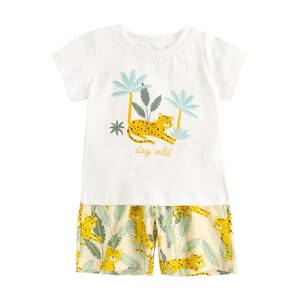 Animal Cotton Baby Boys Outfit Set with Shirt and Shorts