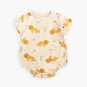 Cute Cartoon Cotton Baby Bodysuit for Boys and Girls Summer