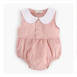 Cute Cotton Sleeveless Baby Girls Bodysuit for Summer Everyday Wear