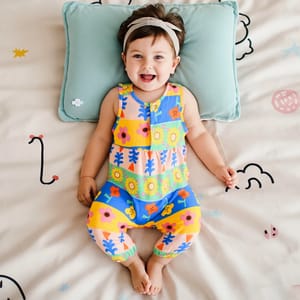 Floral Rayon Sleeveless Baby Girls Jumpsuits for Summer Wear Sanlutoz - Kids's Jumpsuits 1