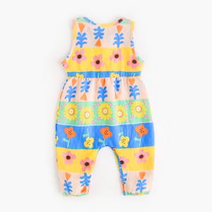 Floral Rayon Sleeveless Baby Girls Jumpsuits for Summer Wear Sanlutoz - Kids's Jumpsuits 2