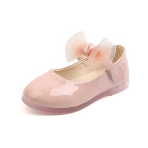 Girls Princess Leather Shoes with Shining Shell and Bow Zyczwl - Kids's Casual Shoes