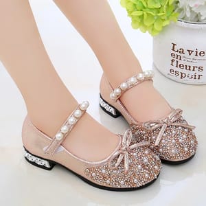 Glitter Beaded Mary Jane Flats for Girls Formal Occasions