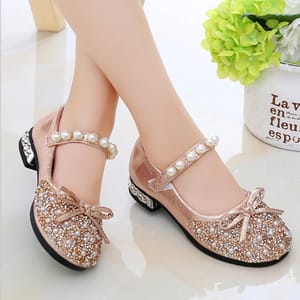 Glitter Beaded Mary Jane Flats for Girls Formal Occasions
