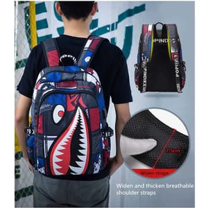 Shark Cartoon Backpack Elementary School Travel Rucksack Igetbag - Kids's School Bags 2