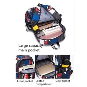 Shark Cartoon Backpack Elementary School Travel Rucksack Igetbag - Kids's School Bags 3