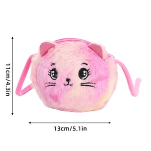 Girls Cute Cat Plush Shoulder Bag Cartoon Coin Purse Generic - Kids's Shoulder Bags 4