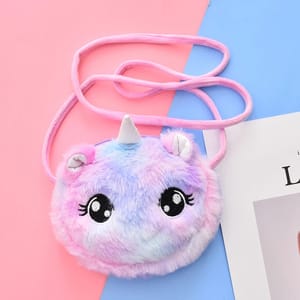 Girls Cartoon Plush Shoulder Bag Round Princess Messenger Generic - Kids's Shoulder Bags 1