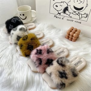 Girls Fleece Slippers Clover Printed Slip On Home Outdoor Shoes Zyczwl - Kids's Bedroom Slippers 1