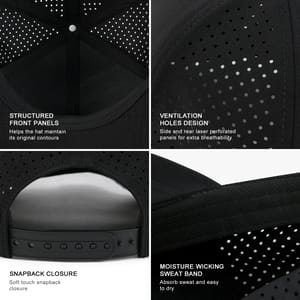 Men's Quick Dry Mesh Baseball Cap Laser Cut Adjustable Voboom - Men's Caps 3