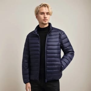Men's Lightweight White Duck Down Puffer Jacket Waterproof Outdoor Coat Ueteey - Men's Puffer Jackets 1