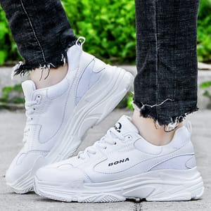 Women's Microfiber Sneakers Lace Up Round Toe Flats Bona - Women's Running Shoes 1