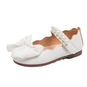 Girls Princess Casual Shoes with Beaded Bow Knot Detail