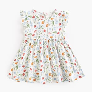 Floral Cotton Summer Dress for Baby and Little Girls Everyday Wear