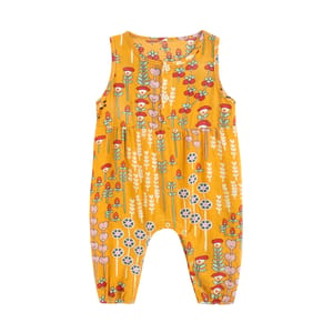Floral Cotton Sleeveless Baby Girls Jumpsuit