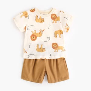 Cute Animal Cotton Baby T-Shirt and Shorts Two-Piece Set