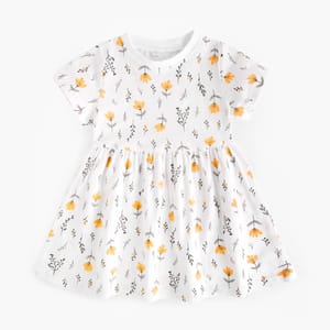 Sweet Floral Cotton Summer Dress for Baby Girls Everyday Wear