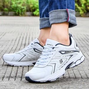 Men's Breathable Leather Casual Shoes Hard Wearing Outdoor Sneakers - Thumbnail Image 4