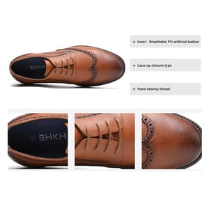Men's Genuine Leather Dress Shoes Business Office Lace Up Footwear Bhkh - Men's Formal Shoes 1