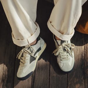 Men's Retro Geometric Low Top Sneakers with Breathable Design Men's Retro Geometric Low Top Sneakers with Breathable Design