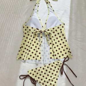 Women’s Polka Dot Print Bikini Set Push Up High Waist