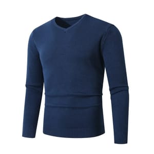 Men’s V-Neck Knitted Long Sleeve Lightweight Casual Pullover Sweater