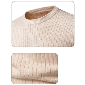 Men’s Crew Neck Ribbed Knit Long Sleeve Lightweight Pullover