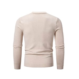 Men’s Solid Color Knitted Crew Neck Lightweight Casual Pullover